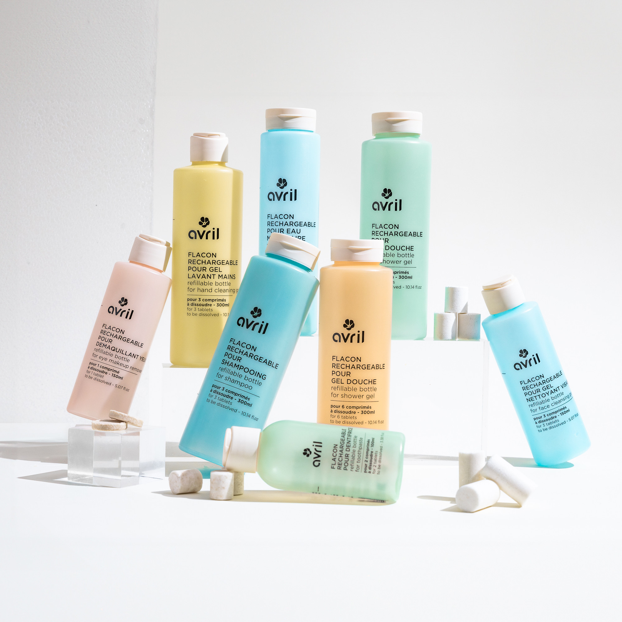 Refillable bottle for shower gel