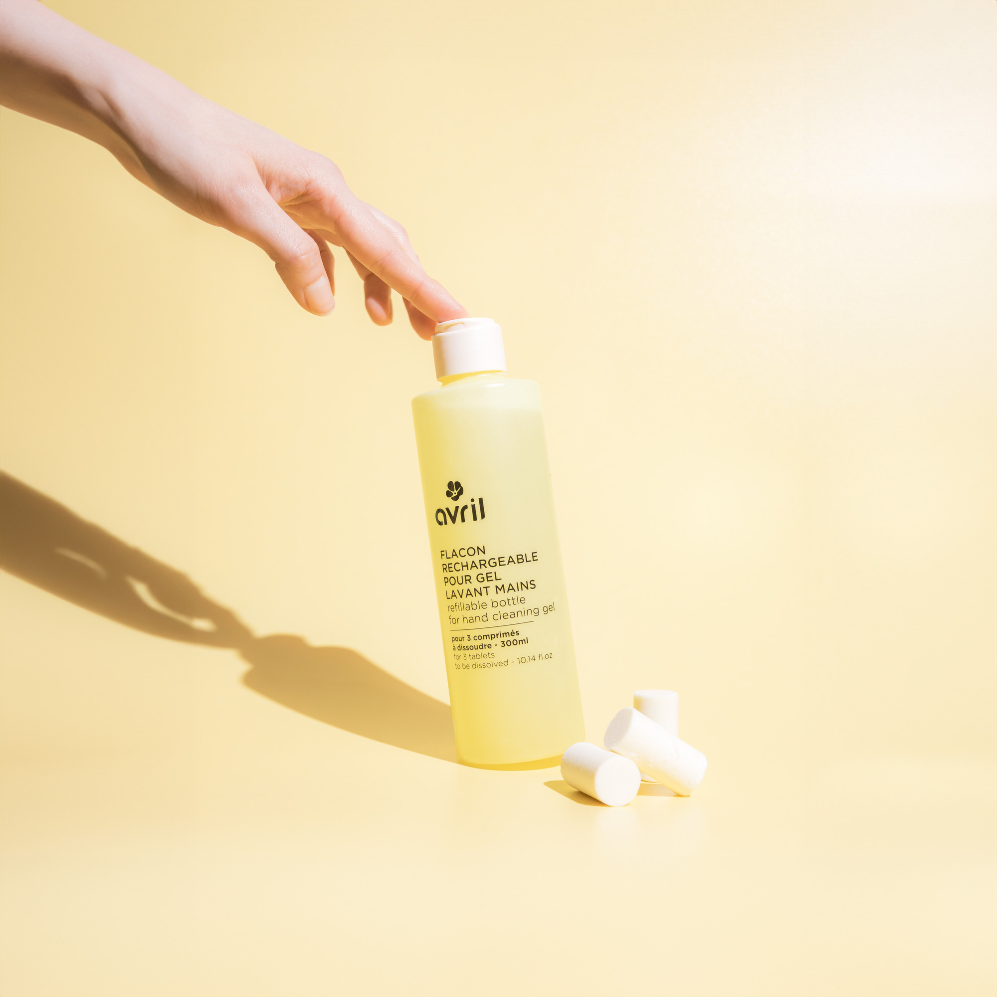 Flacon rechargeable pour gel lavant mains