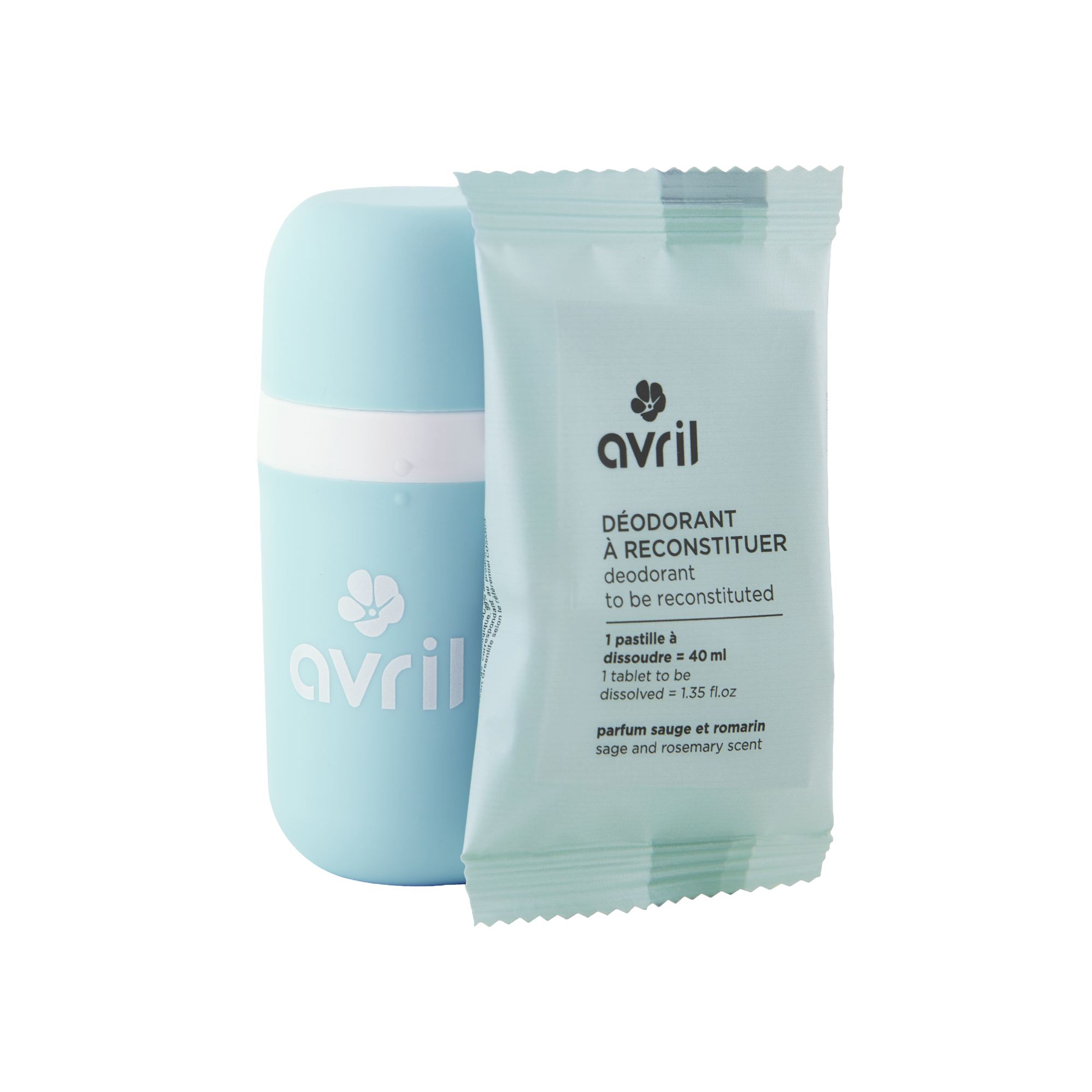Refillable deodorant with sage & rosemary fragrance