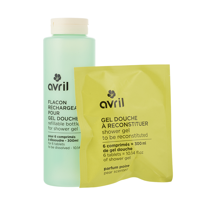 Kit de gel de ducha de pera + botella