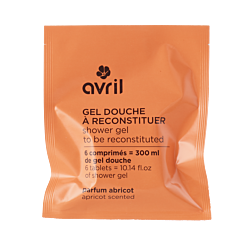 Apricot-scented reconstitutable shower gel