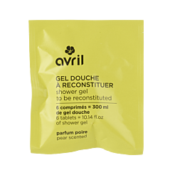 Pear-scented reconstitutable shower gel