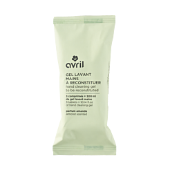 Replenishable hand cleansing gel with almond fragrance