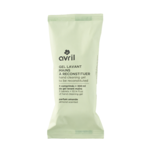 Replenishable hand cleansing gel with almond fragrance