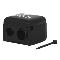 Taille-crayon double avec récupérateur et lamelle nettoyante