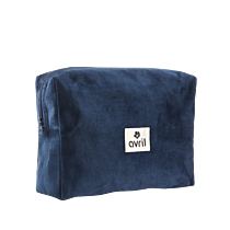 Trousse velours bleue 22 x 16 cm
