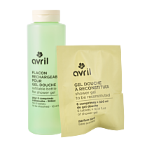 Kit gel douche Tiaré en pastilles + flacon
