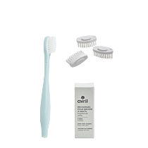 Kit enfant manche bleu + 3 têtes de brosse à dents - Poils extra souples