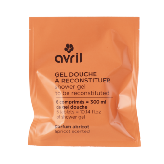 Apricot-scented reconstitutable shower gel