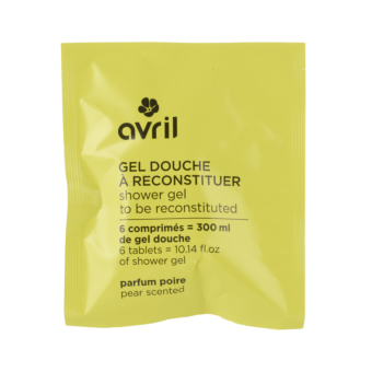 Pear-scented reconstitutable shower gel