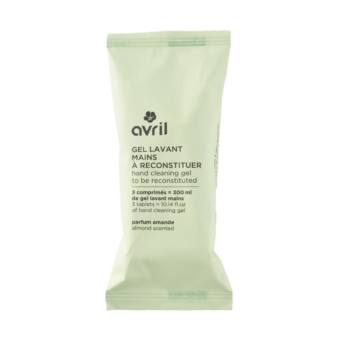 Replenishable hand cleansing gel with almond fragrance