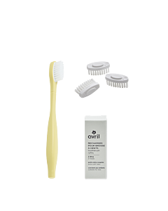 Children's set with yellow handle + 3 toothbrush heads - Extra soft bristles